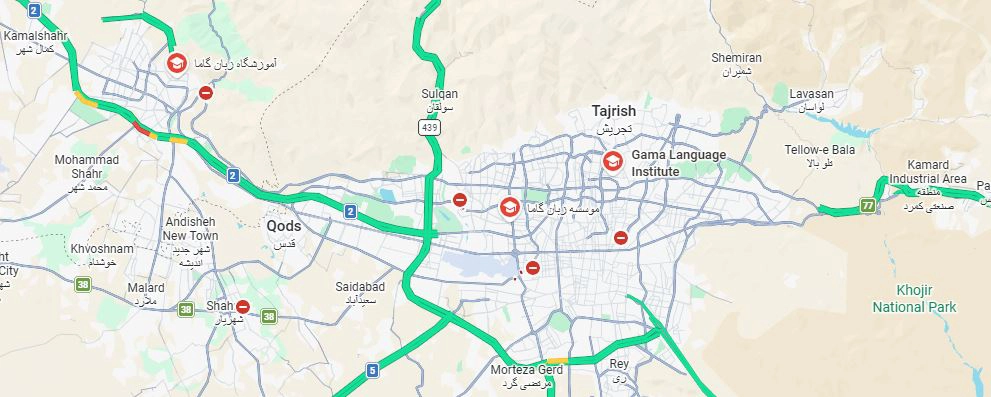 لوکیشن آموزشگاه زبان گاما