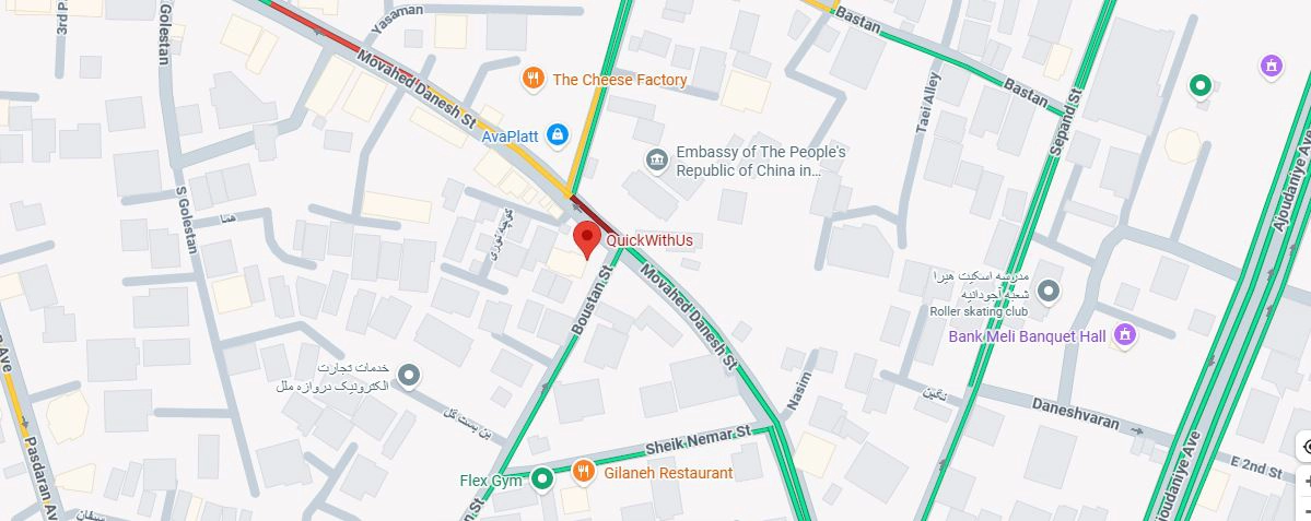 لوکیشن آموزشگاه زبان کوییک