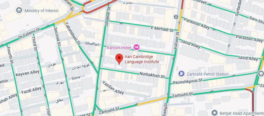لوکیشن آموزشگاه ایران کمبریج