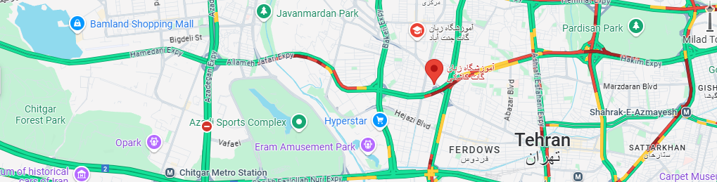 گوگل مپ آموزشگاه گات کاشانی در تهران